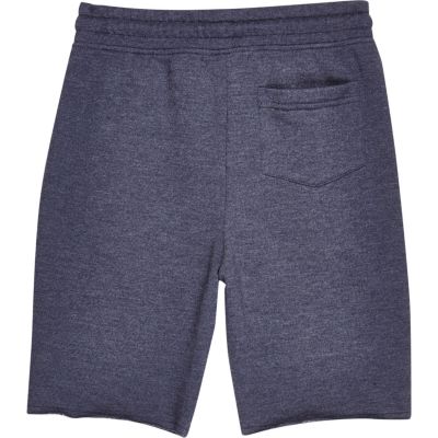 Boys navy marl drop crotch shorts